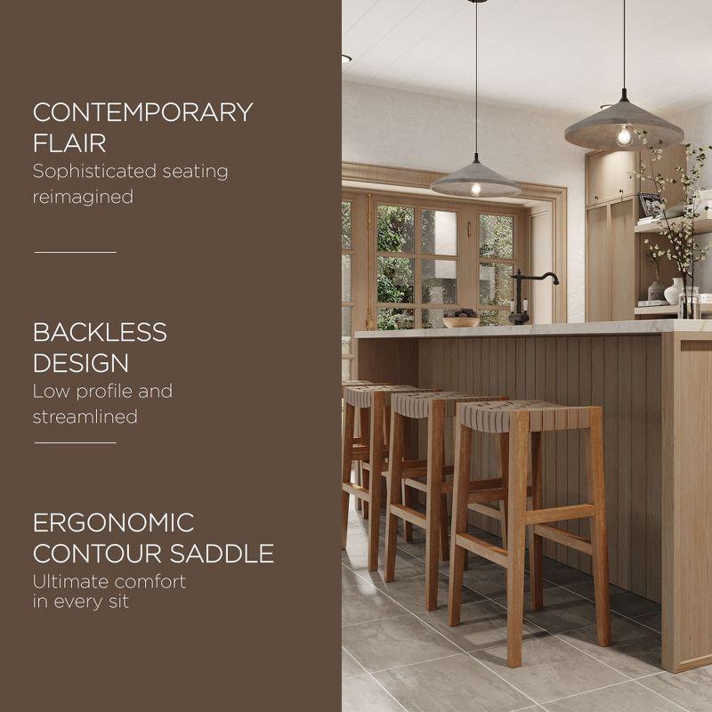 Maven Lane Maven Lane Emerson Kitchen Stool with Vegan Leather Upholstery