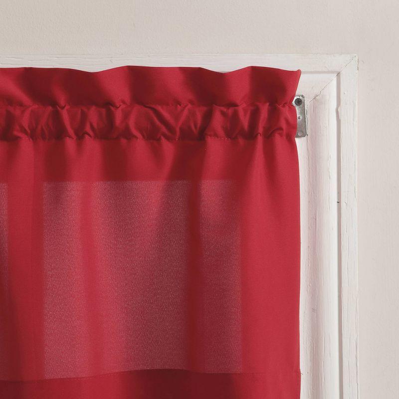 Martine Microfiber Semi Sheer Rod Pocket Kitchen Curtain Valance and Tiers Set - No. 918