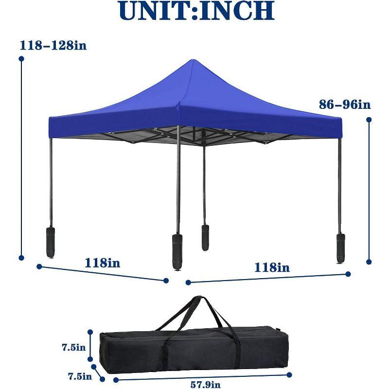 FDW Pop Up Canopy Tent 9.8x9.8, Anti-UV, Straight Leg and Easy up Sun Shelter for Parties, Camping with Portable Bag, 4 Sand Bags