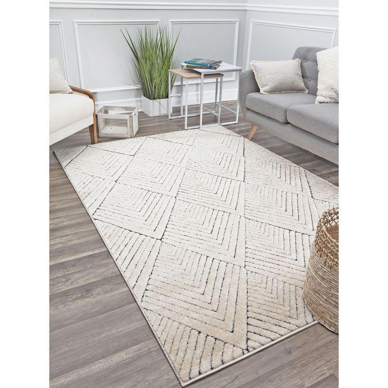 Cadence Gray Diamond 6' x 9' Easy Care Synthetic Area Rug