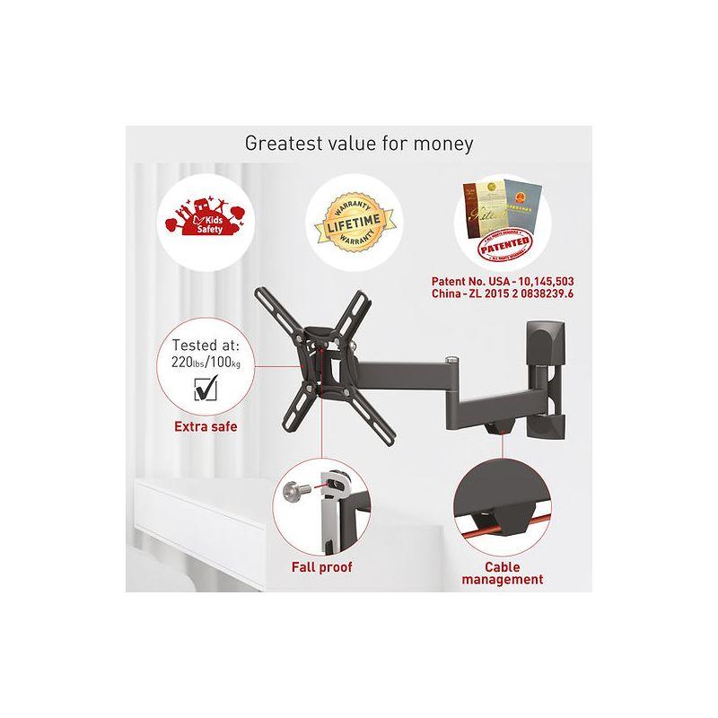 Barkan 13" - 43" Full Motion TV Wall Mount - Extension, Swivel & Tilt