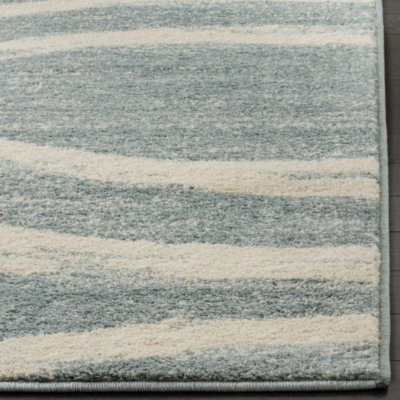 Cream and Slate Synthetic Easy Care Runner Rug