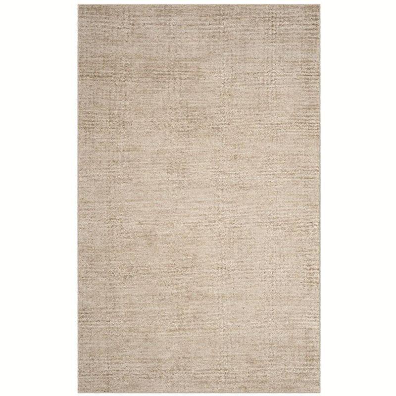 Hand-Knotted Gray Wool & Viscose Blend 5' x 8' Area Rug