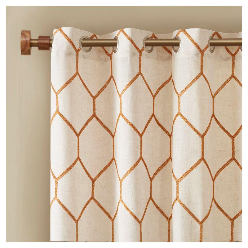 Brooklyn Geometric Sheer Grommet Single Curtain Panel