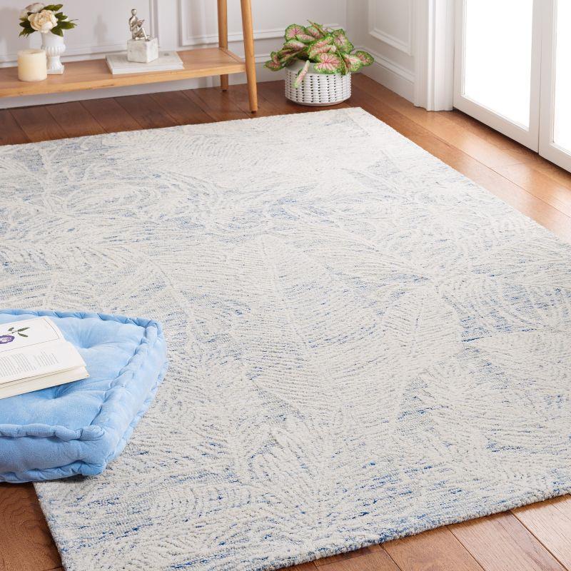 Metro Blue and Ivory Hand-Tufted Wool Area Rug