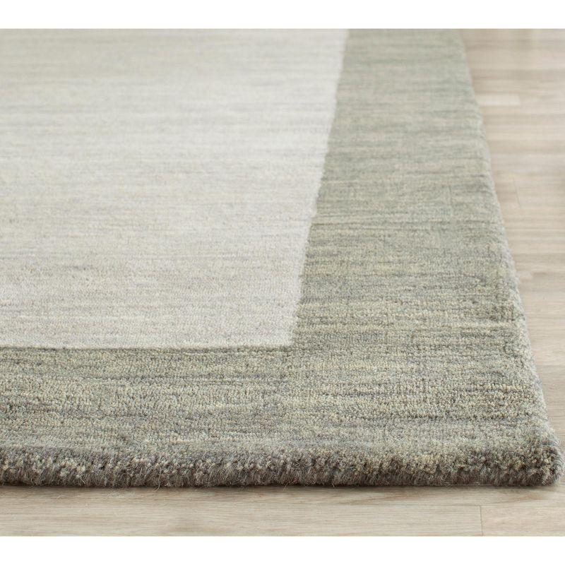 Hand-Knotted Artisan Gray Wool Rectangular Area Rug