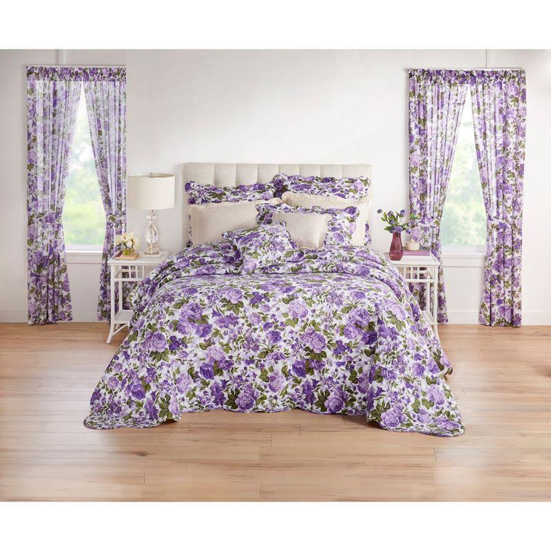 BrylaneHome Florence Oversized Bedspread - Queen, Spice Floral Multi