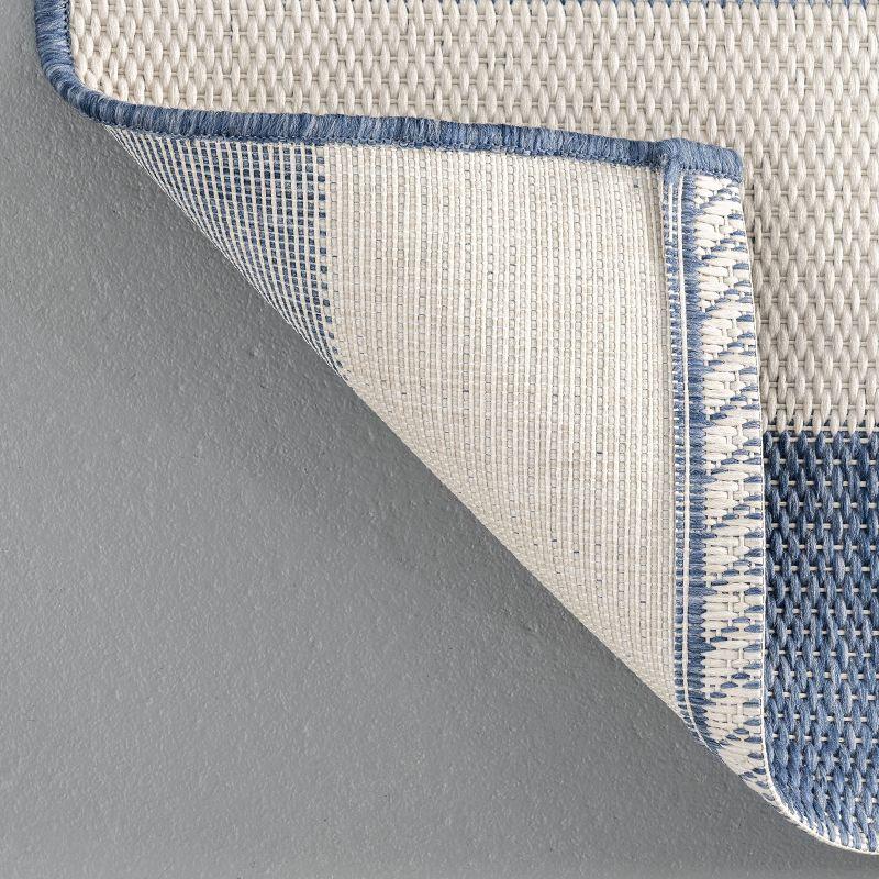 Nuloom Robin Striped 10x13 Indoor/Outdoor Area Rug for Living Room Patio Deck Front Porch Kitchen, Blue/Ivory