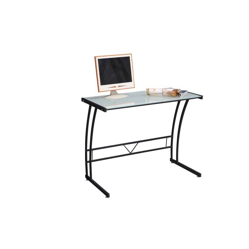 Sigma Contemporary Desk Black/White - LumiSource: Tempered Glass, Metal Frame, Home Office, Dorm Station