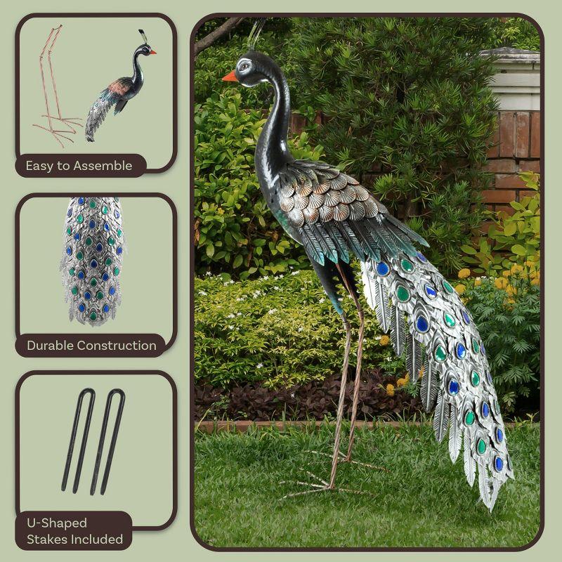 Pure Garden 37-inch Outdoor Peacock Garden Statue