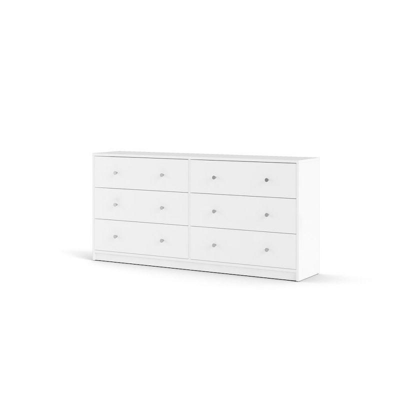 Tvilum Portland 6 Drawer Double Dresser, White