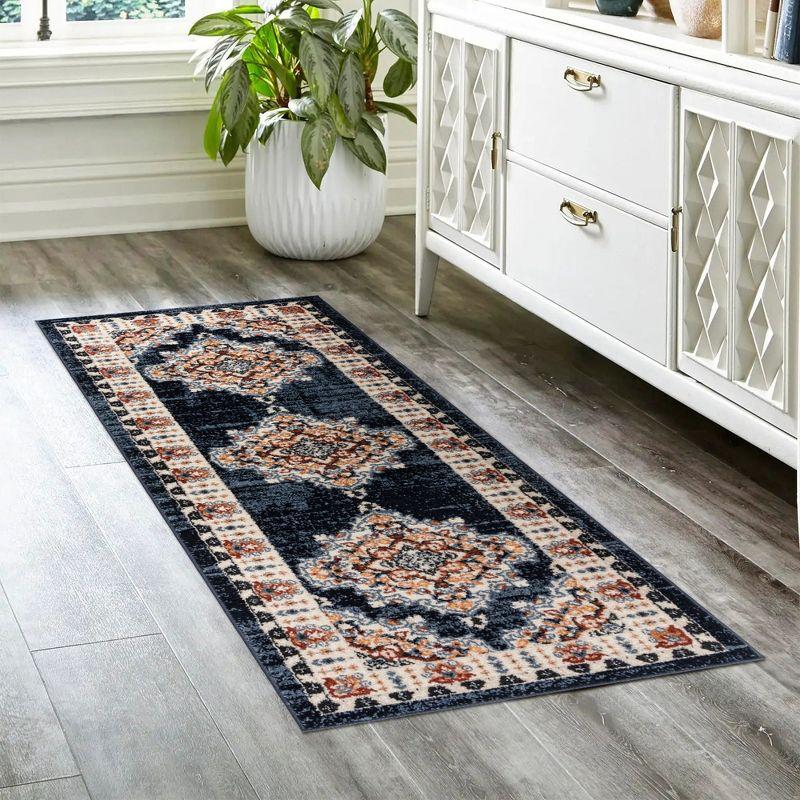 Gertmenian Alor Khelo Traditional Oriental Blue Indoor Polypropylene Area Rug