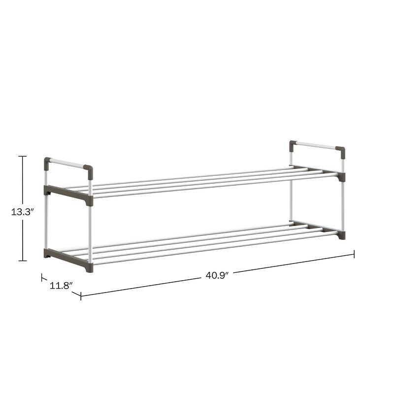 Home-Complete 2-Tier Shoe Rack for 10 Pairs, White