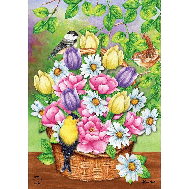 Spring Birds and Flowers Outdoor Garden Flag 18" x 12.5"