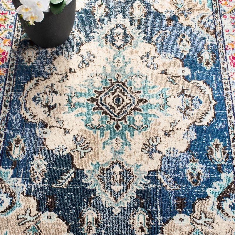 Monaco MNC243 Power Loomed Indoor Area Rug - Navy/Light Blue - 5'1"x7'7" - Safavieh