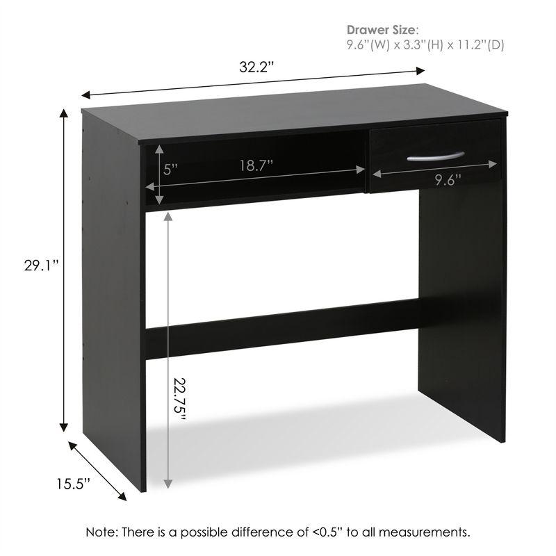 Espresso Wood Computer Desk with Drawer