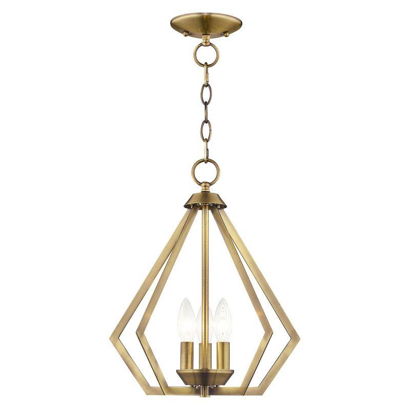Livex Lighting Prism 3 - Light Chandelier in  Antique Brass
