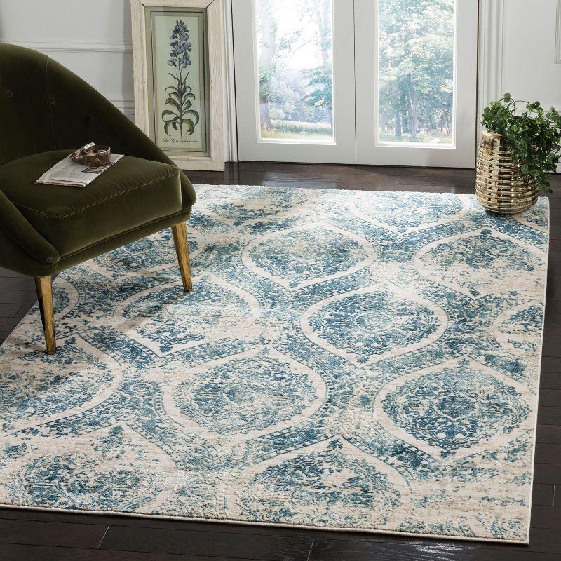 Princeton 8' x 10' Blue Cotton Synthetic Area Rug