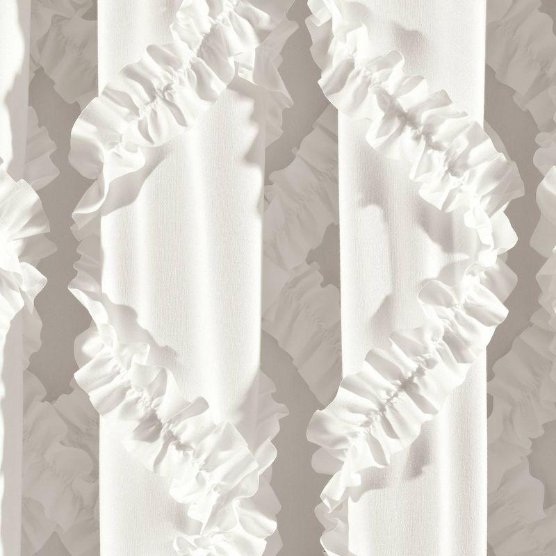 Lush Decor Ruffle Diamond Geometric Semi-Sheer Thermal Indoor Single Curtain Panel (Set of 2)