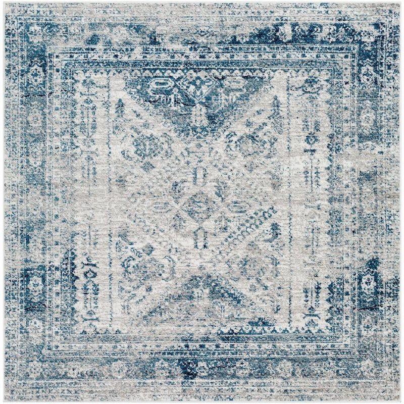 Mark & Day Jules 5'3"x5'3" Square Woven Indoor Area Rugs Sky Blue/LightGray/White/Navy