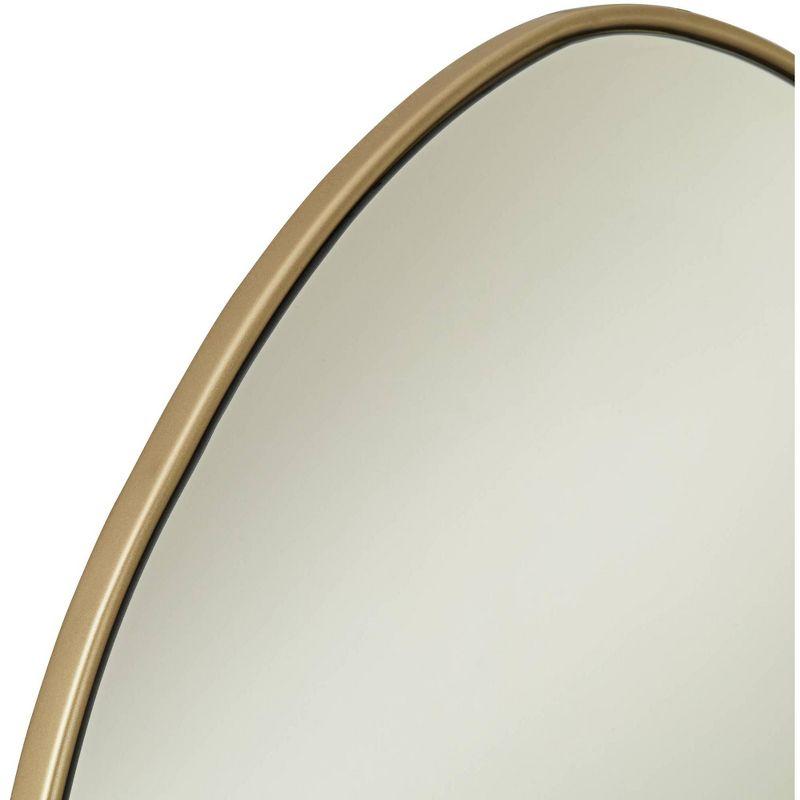 Possini Euro Design Rorschach Uneven Round Vanity Wall Mirror Modern Champagne Frame 30" Wide for Bathroom Bedroom Living Room Office Entryway House