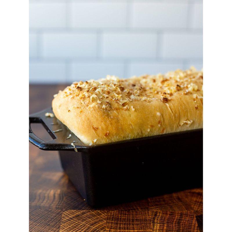 Lodge Cast Iron Loaf Pan Black: Rectangle Bread Pan, Oven & Grill Safe, Hand Wash, 12" x 4.69", 3.78 lbs