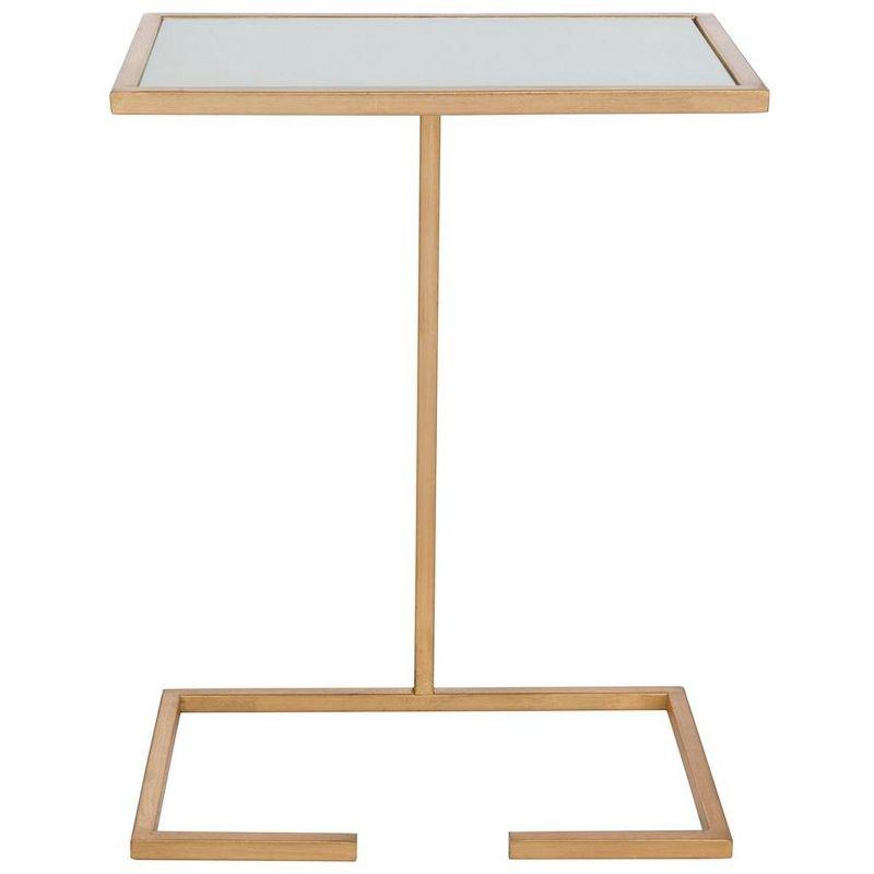 Neil Gold Leaf Accent Table - Gold/White Glass - Safavieh.