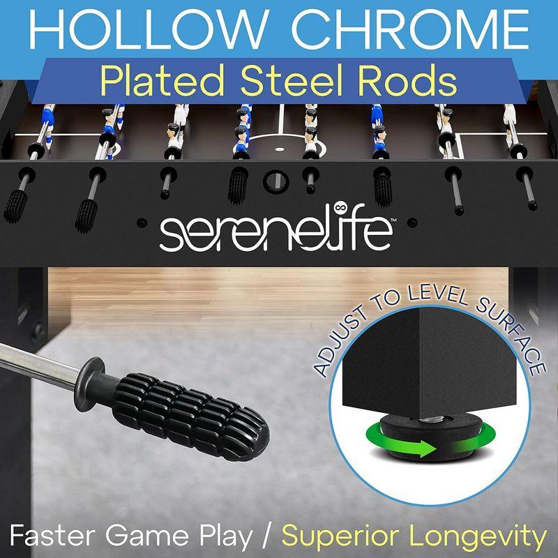 SereneLife 48" Arcade Foosball Table - Home Game Room Soccer Table, Modern Black