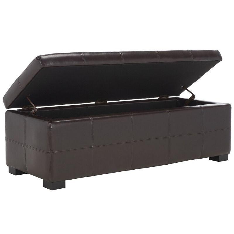 Maiden Large Tufted Storage Bench - Brown - Safavieh