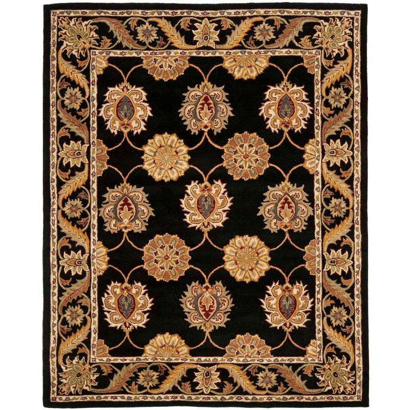 Heritage HG314 Handmade Area Rug - 7'6"x9'6" - Black - Safavieh