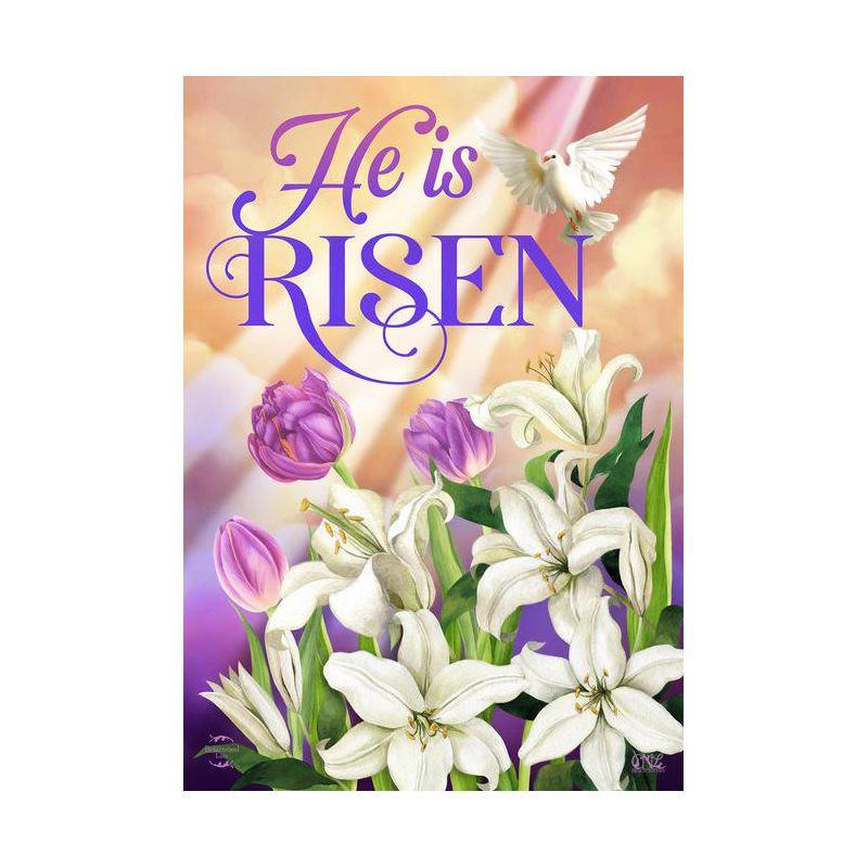 He Is Risen Lillies Easter Garden Flag 18" x 12.5" Briarwood Lane
