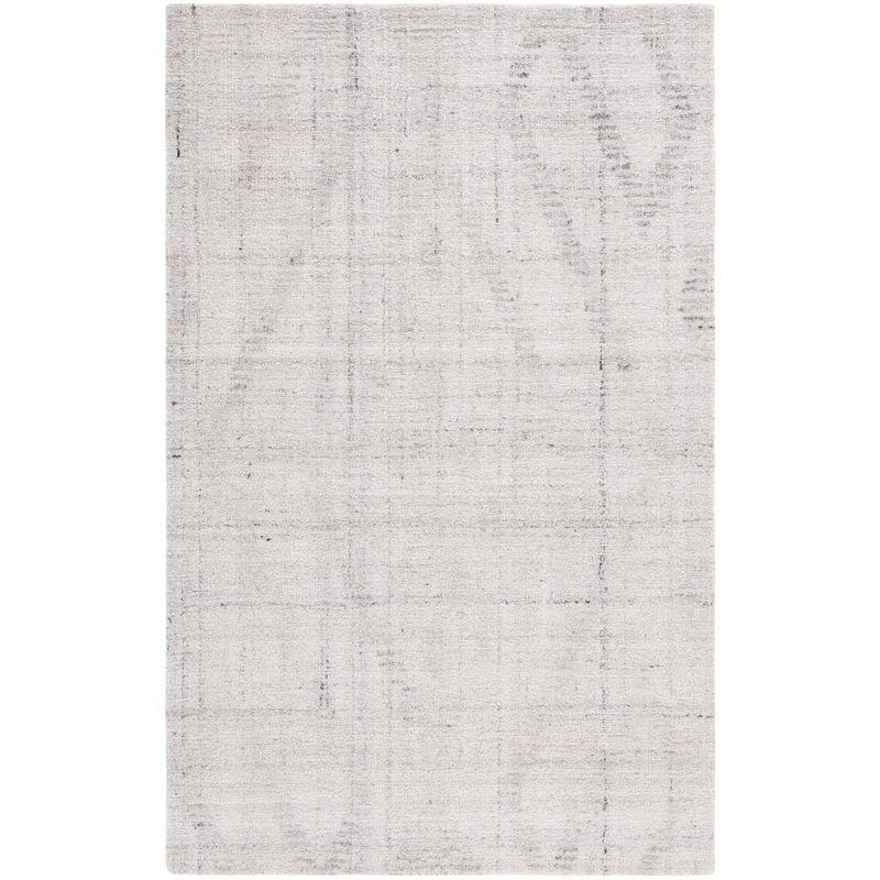 Ivory Abstract Handmade Tufted Wool Area Rug