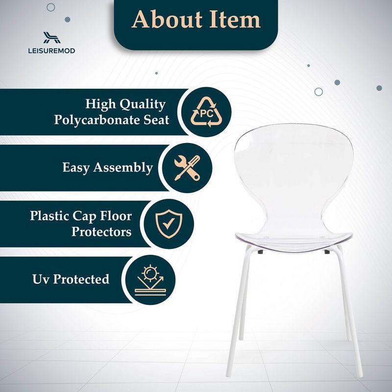 Ivy Bronx Edenfield Dining Chair with Curved Back and Waterfall Edge Seat White Powder-Coated Metal Legs