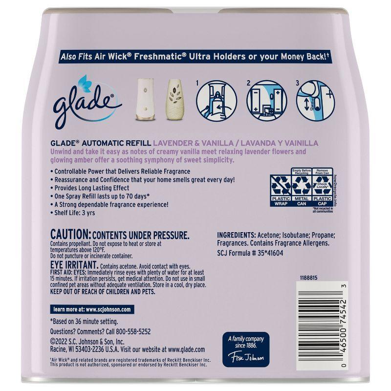 Glade Automatic Spray Air Freshener - Lavender & Vanilla - 6.2oz/2pk