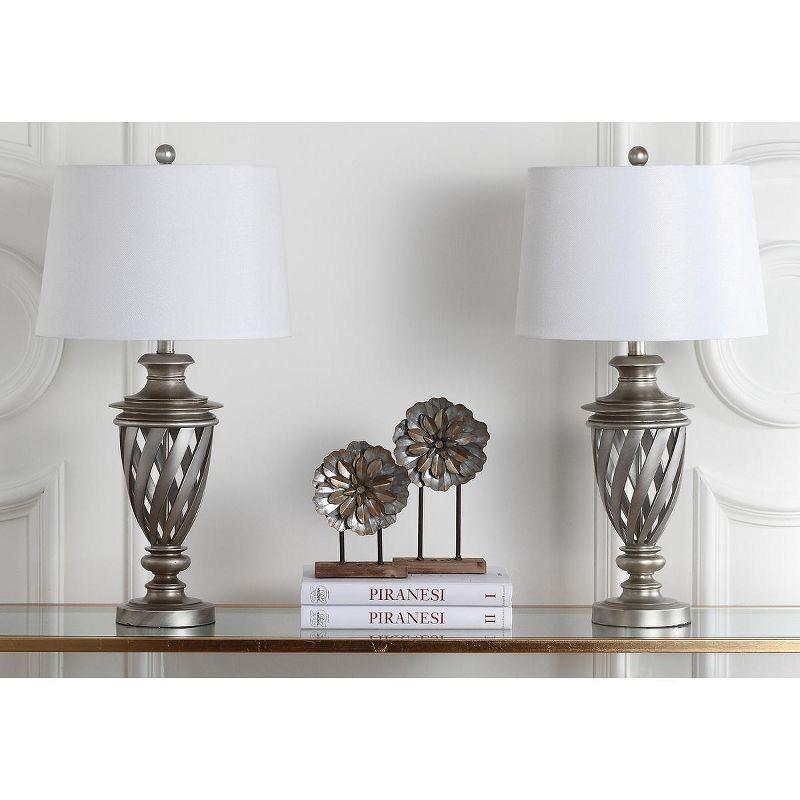 Byron 28.5 Inch H Urn Table Lamp (Set of 2) - Antique Silver - Safavieh