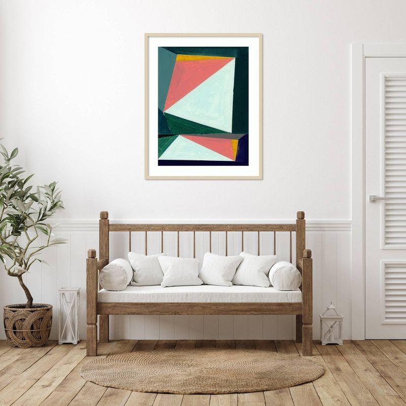 33"x41" Chop I by Cartissi Wood Framed Wall Art Print Brown - Amanti Art: Modern Abstract Geometric Decor, Vertical Lithograph