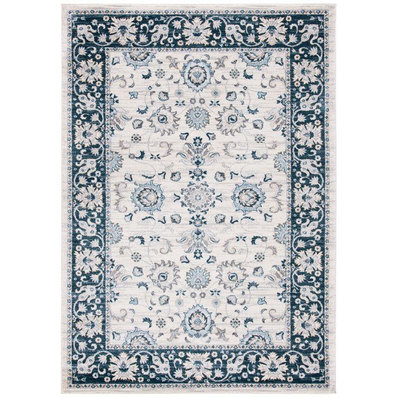 Isabella ISA940 Power Loomed Area Rug - Cream/Navy - 5'3"x7'6" - Safavieh