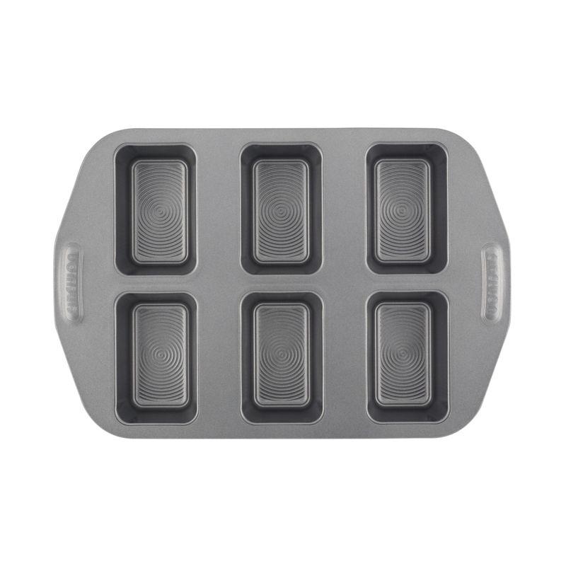 Gray Nonstick Carbon Steel 6-Cup Mini Loaf Pan