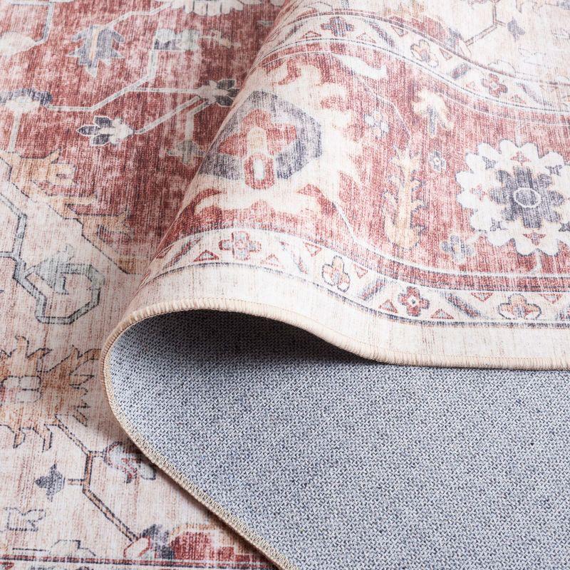 Arizona ARZ517 Power Loomed Machine Washable Area Rug - Light Red/Beige - 5'x8' - Safavieh.