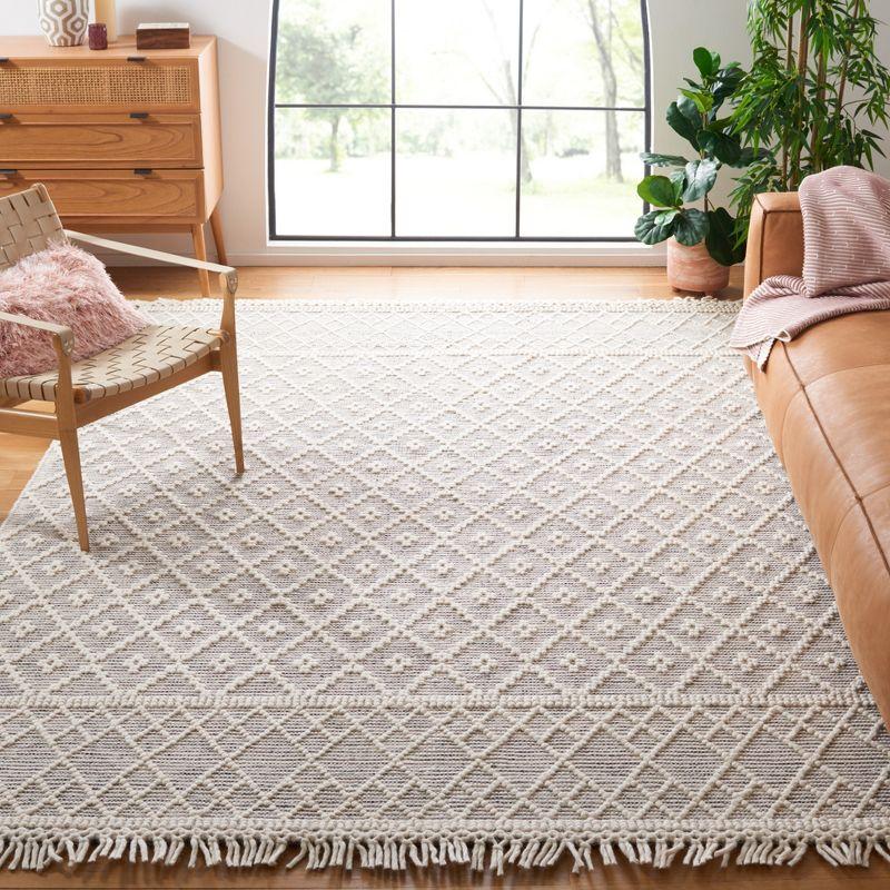 Hand-Knotted Ivory Wool-Cotton Blend 8' x 10' Area Rug