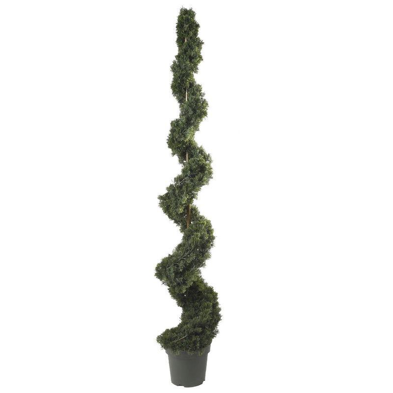 Nearly Natural 6-ft Cedar Spiral Silk Tree (Indoor/Outdoor)