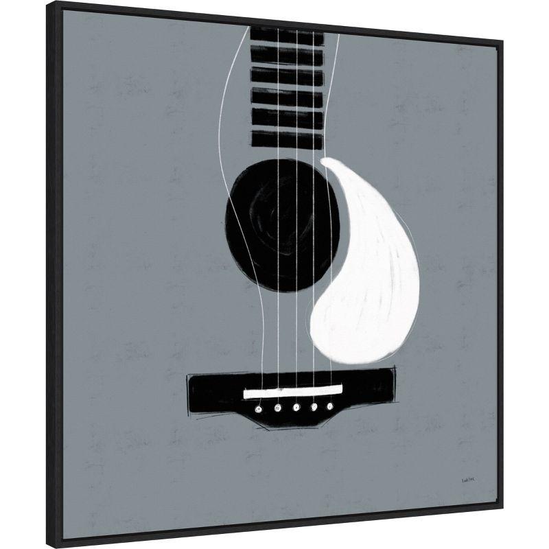 Amanti Art 30" x 30" Musical Abstract I Guitar by Leah York Framed Canvas Wall Art Print : Modern Lithograph, Polystyrene Frame