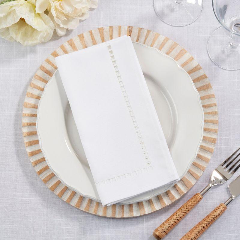 Saro Lifestyle Laser-Cut Hemstitch Napkin (Set of 4)