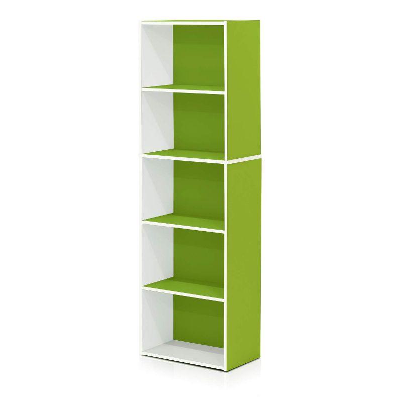 Furinno 5 Cube Reversible Storage Bookcase Open Shelf Organzier Horizontal Vertical,Green