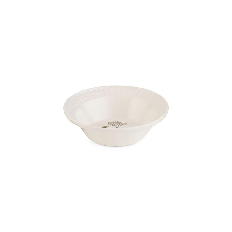 White Ceramic 6-Inch Floral Butterfly Cereal Bowl