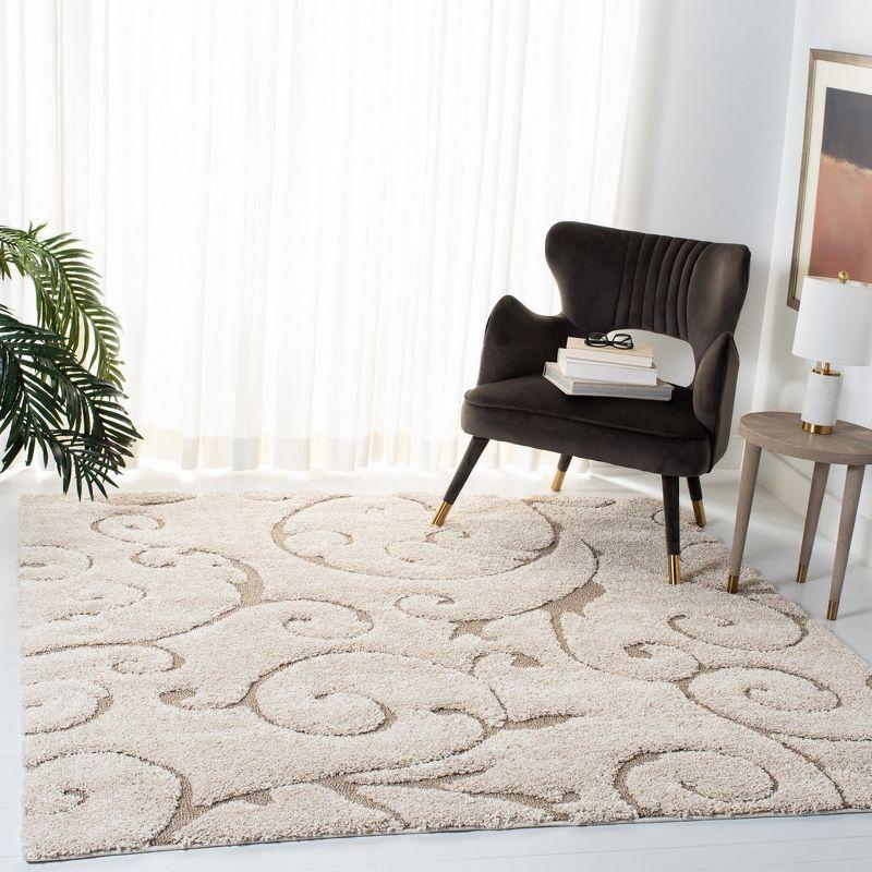 Florida Shag SG455 Power Loomed Indoor Area Rug - Cream/Beige - 6'7"x6'7" - Safavieh.
