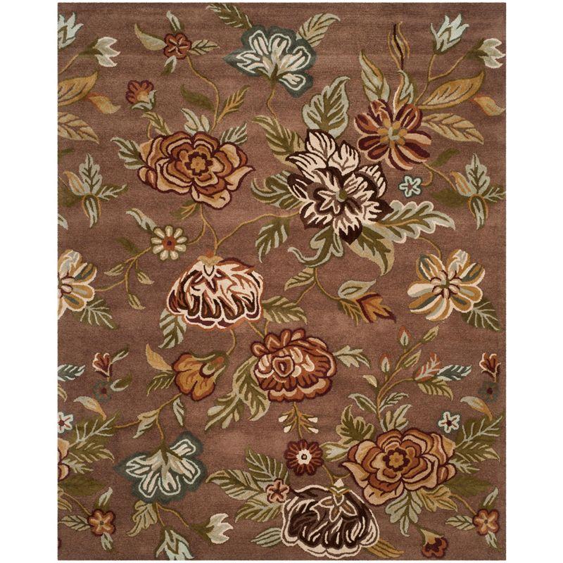 Blossom BLM920 Hand Hooked Area Rug - Brown/Multi - 8'x10' - Safavieh.
