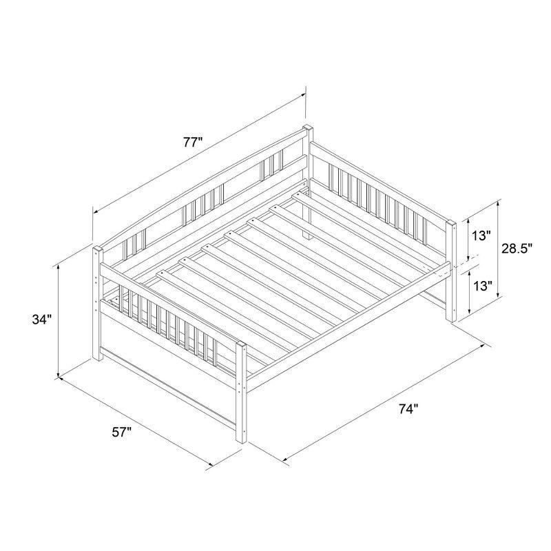 DHP Morgan Wood Daybed, Full Size Frame with Slats, Espresso