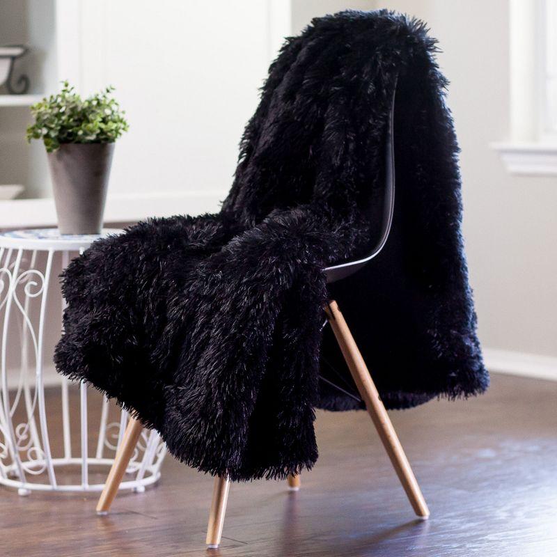 Chanasya Shaggy Shaggy Super Elegent Sherpa Long Fur Throw