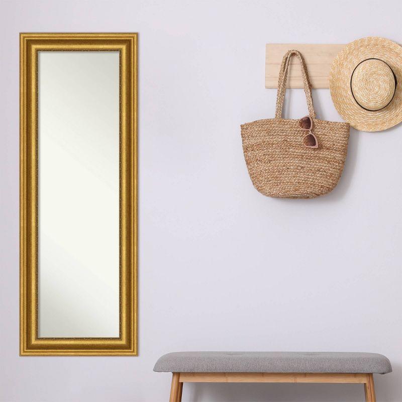 20" x 54" Non-Beveled Parlor Gold Full Length on The Door Mirror - Amanti Art: Includes Hooks, Polystyrene Frame, No Assembly Required